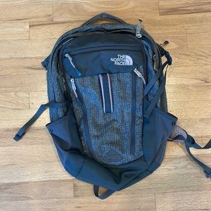 Gray and lavender Northface backpack